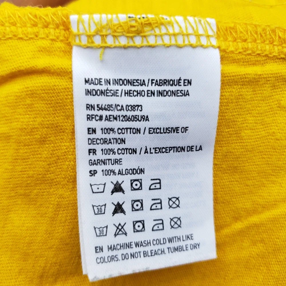 American Eagle Men's Legend Tee Shirt Bird Logo Yellow Minimalist Casual Basic L